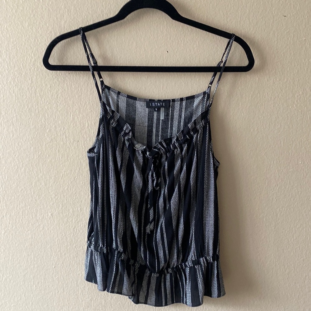 Black and white spaghetti strap blouse